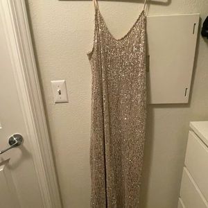 Style Rack | Silver Sequin Midi Dress | size: s